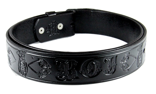 1010005 Genuine Leather Black Jester Belt Sizes 32-60 Royal Order of Jesters Biliken Mirth