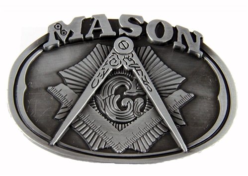 4031711 Mason Belt Buckle Masonic Blue Lodge Square and Compass