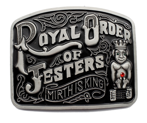 4031759 Royal Order of Jesters Belt Buckle Billiken ROJ Jester Mirth is King Biliken