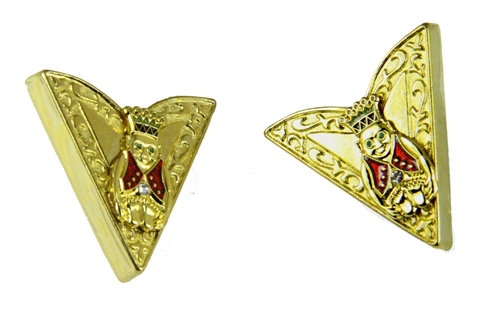 4031764 Set of Jester Collar Tips Stays ROJ Royal Order Jesters Billiken Fo...