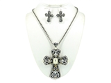 4030269 Ornate Cross Necklace and Erring Set