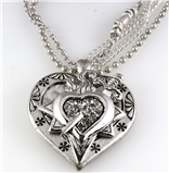 4030892 Bleeding Heart Sword Necklace and Earring Set Love Power