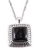 4030893 Black Drusy Quartz Look Necklace and Earring Set Designer Inspired
