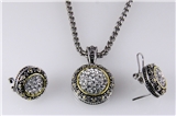 4031369 Designer Inspired 2 Tone Fashion Necklace and Earring Set