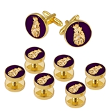 4031849 Pair Jester Cuff Links Set of 6 Shirt Studs Tuxedo Formal Dress Roj