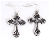5030021 Cross Christian Religious Earrings Silver