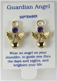 6030328 September Guardian Angel Birthstone Stud 14kt Gold Plated Earrings Ch...