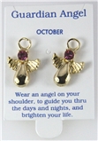 6030329 October Guardian Angel Birthstone Stud 14kt Gold Plated Earrings Chri...