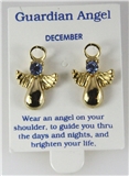 6030331 December Guardian Angel Birthstone Stud 14kt Gold Plated Earrings Chr...
