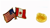 6030692 US & Canadian Flag Lapel Pin United States 
