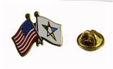 6030693 US & OES Flag Lapel Pin United States Order of Eastern Star