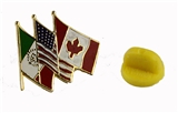 6030694 Shrine Flag Unit US Canada Mexico Flag Lapel Pin United States