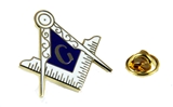 6030794 Square and Compass Mason Lapel Pin Large Masonic Freemason Blue Lodge G
