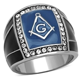 T31 Stainless Steel Masonic Ring Mason Square and Compass