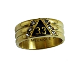 T146 Scottish Rite 33rd Degree Stainless Steel Ring Thirty Three 33° Mason Masonic Freemasonry