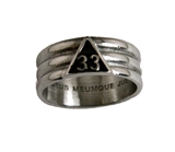 T147 Scottish Rite 33rd Degree Stainless Steel Ring Thirty Three 33° Mason Masonic Freemasonry