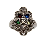 T153 OES Stainless Steel Ring Order Eastern Star O.E.S. Sister Star