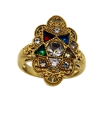 T154 OES Stainless Steel Ring Order Eastern Star O.E.S. Sister Star
