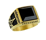 T53 Masonic Ring Mason Scottish Rite Prince Hall Black Stone AEAONMS